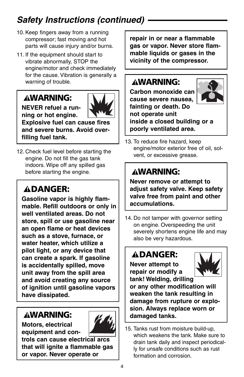Safety instructions (continued), Warning, Danger | RIDGID GP90135 User Manual | Page 4 / 24