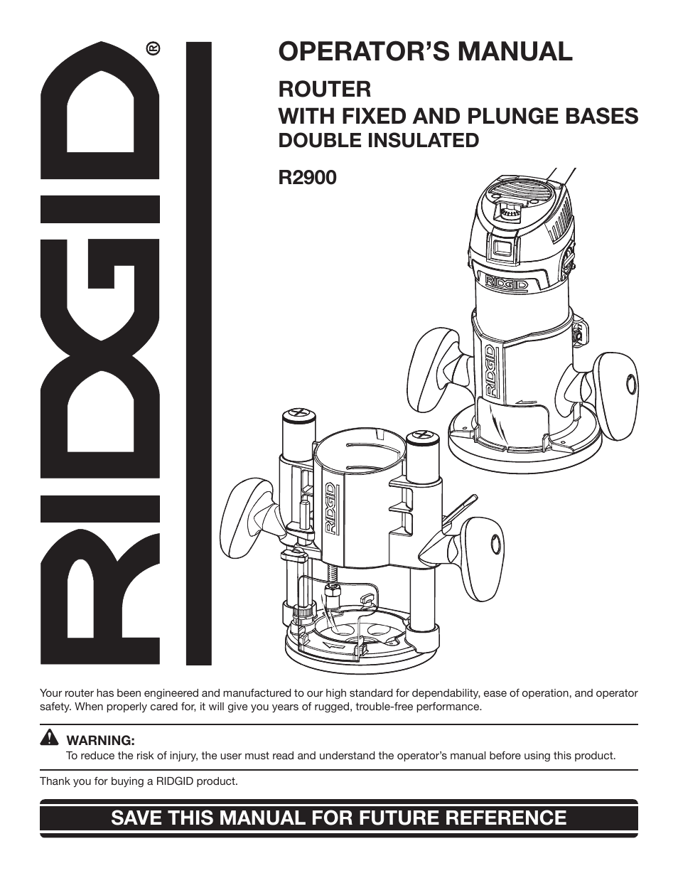 RIDGID R2900 User Manual | 24 pages