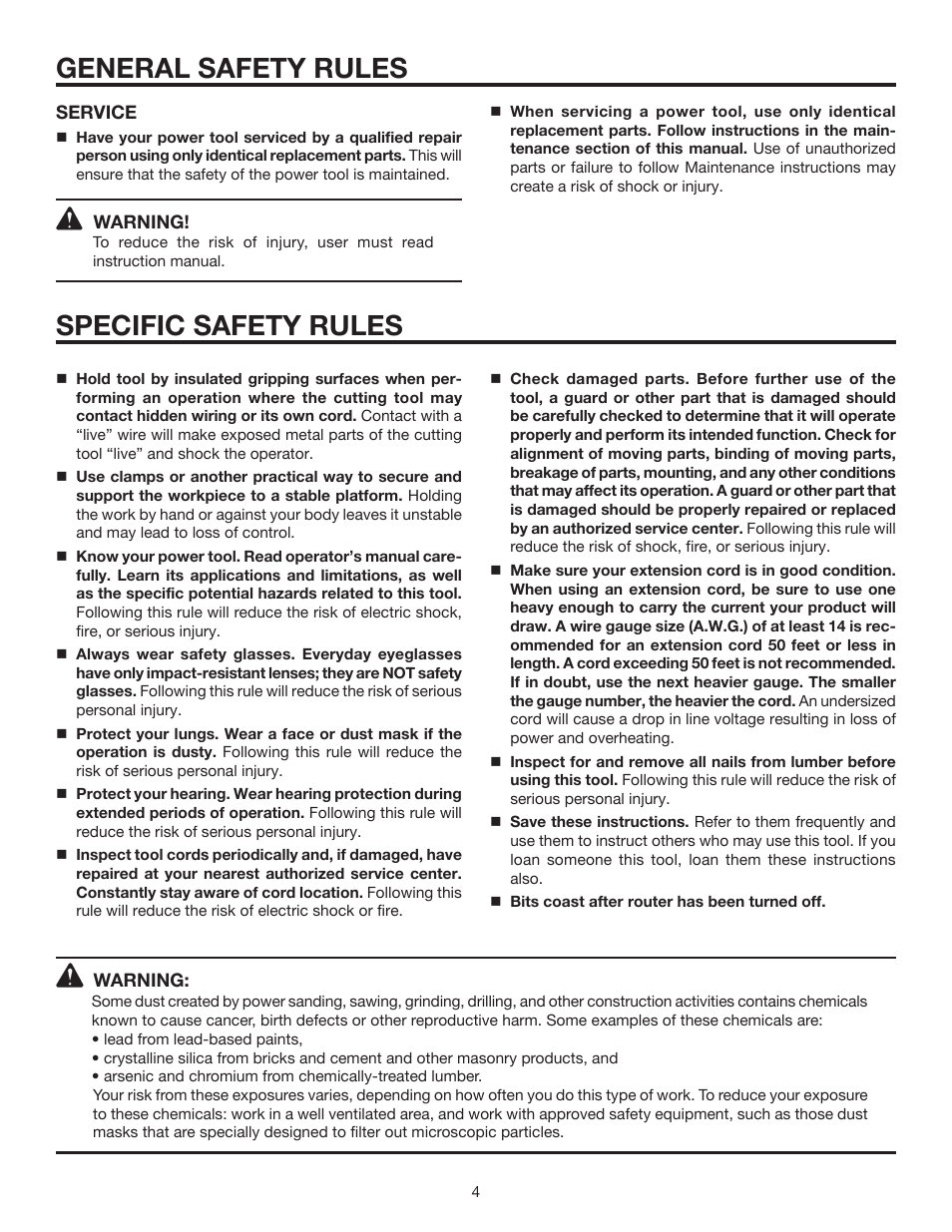 General safety rules specific safety rules | RIDGID R2900 User Manual | Page 4 / 24