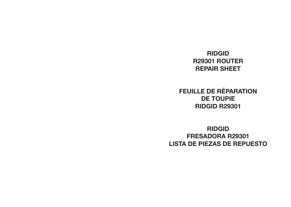 RIDGID R29301 User Manual | 9 pages