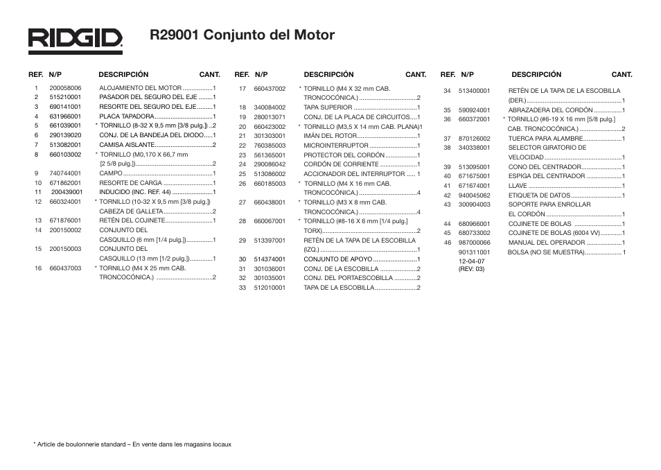 RIDGID R29301 User Manual | Page 9 / 9