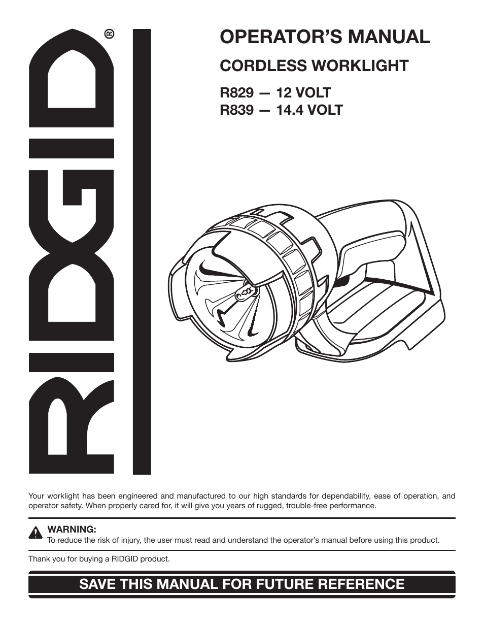 RIDGID R839 User Manual | 16 pages