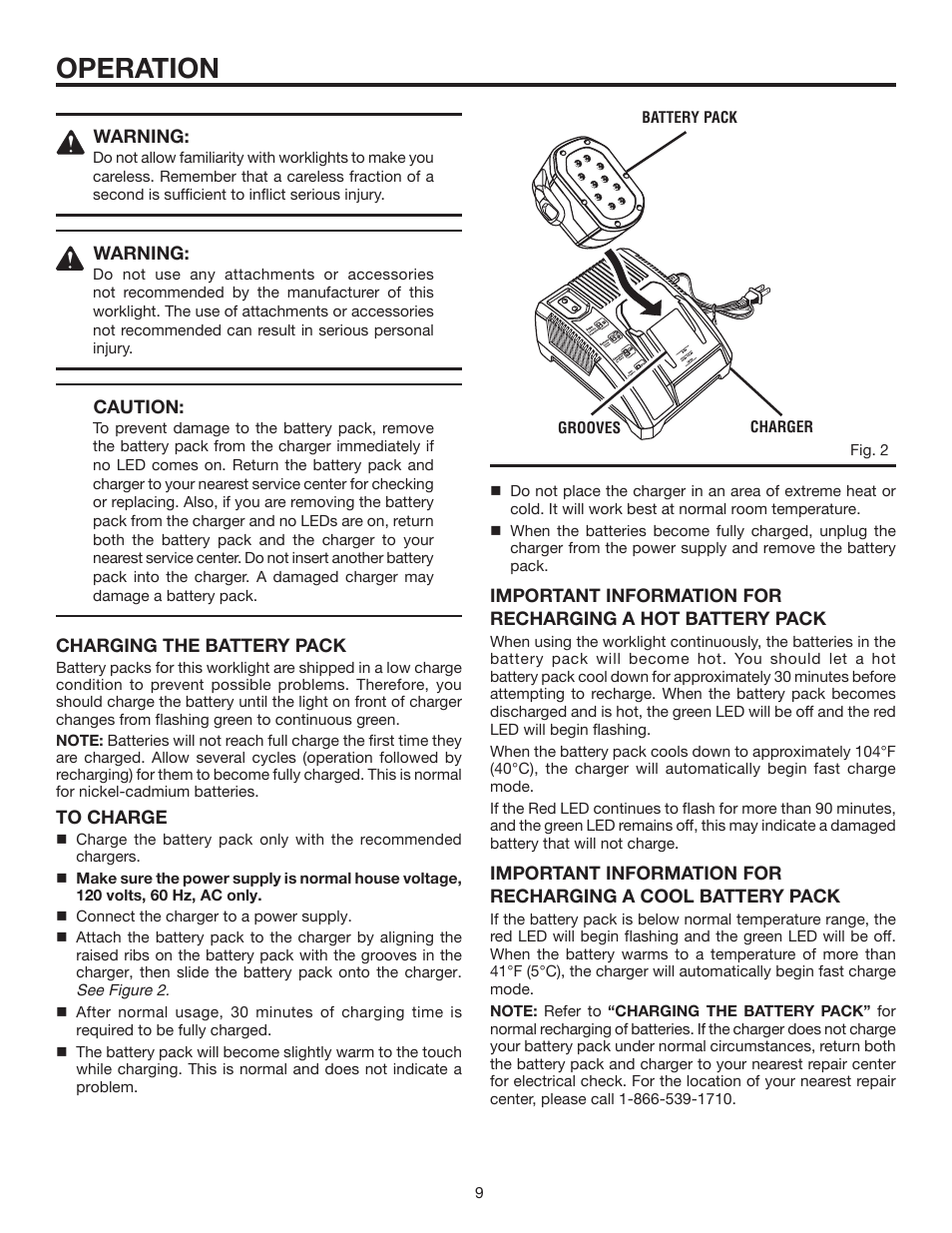 Operation | RIDGID R839 User Manual | Page 9 / 16