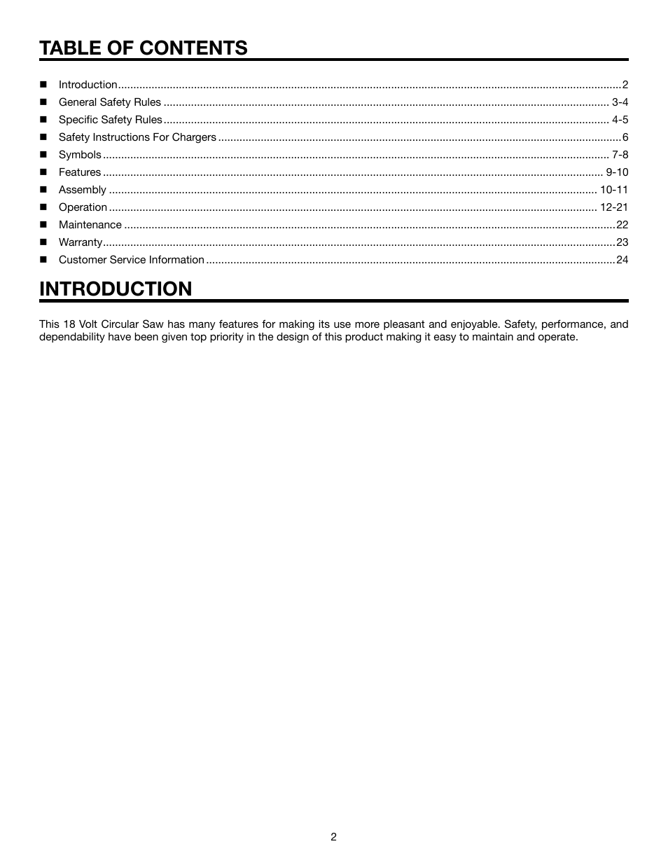 Table of contents introduction | RIDGID R845 User Manual | Page 2 / 24