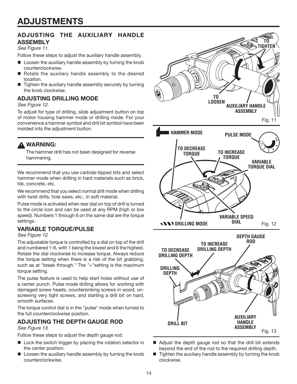 Adjustments | RIDGID R5010 User Manual | Page 14 / 18