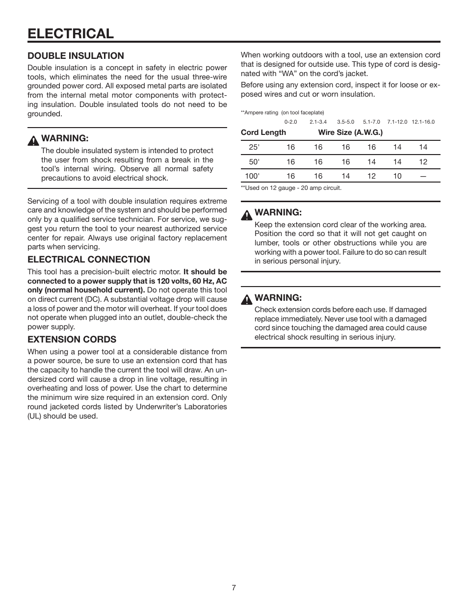 Electrical | RIDGID R5010 User Manual | Page 7 / 18