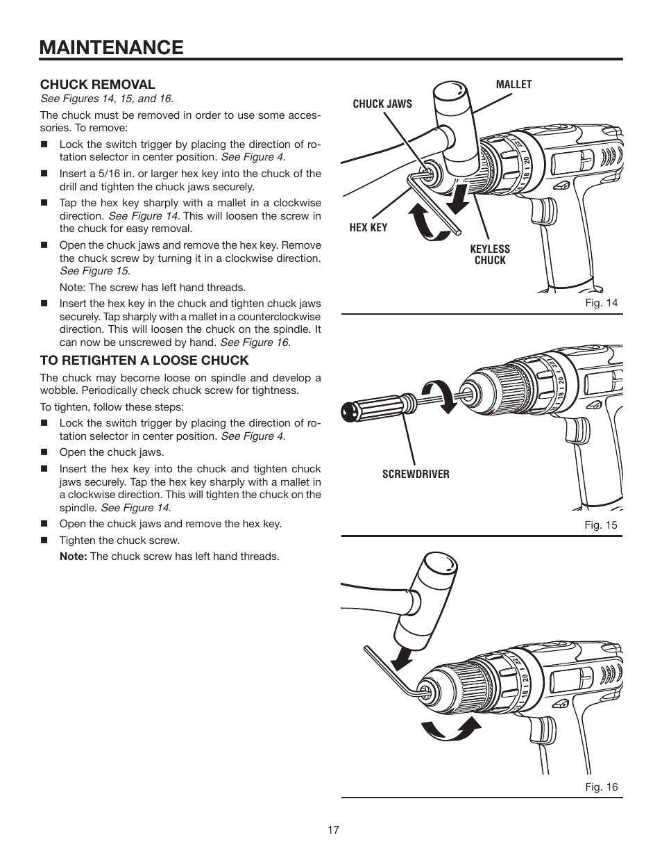 Maintenance | RIDGID R83001 User Manual | Page 17 / 20