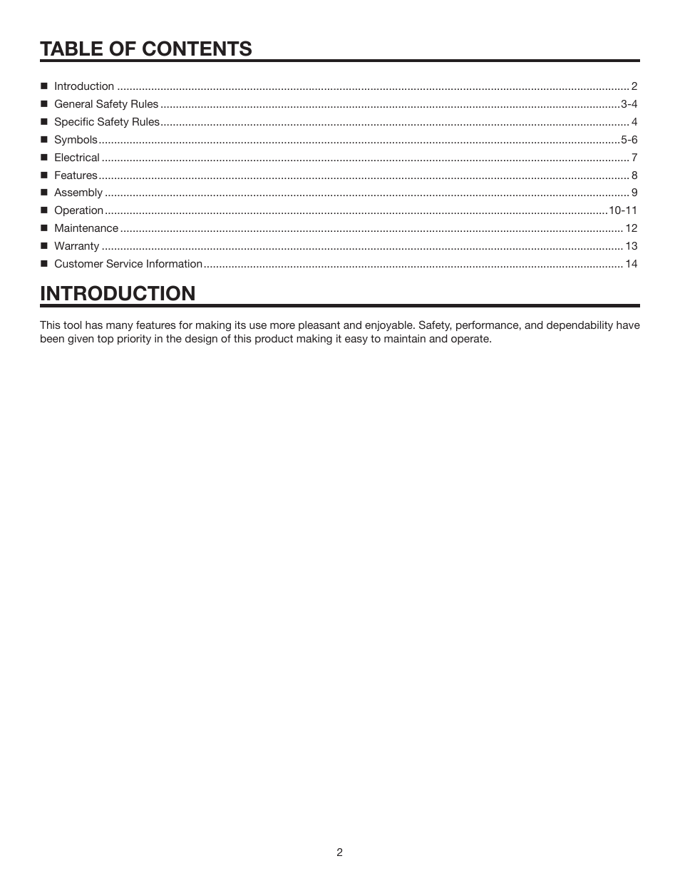 Table of contents introduction | RIDGID R6000 User Manual | Page 2 / 14