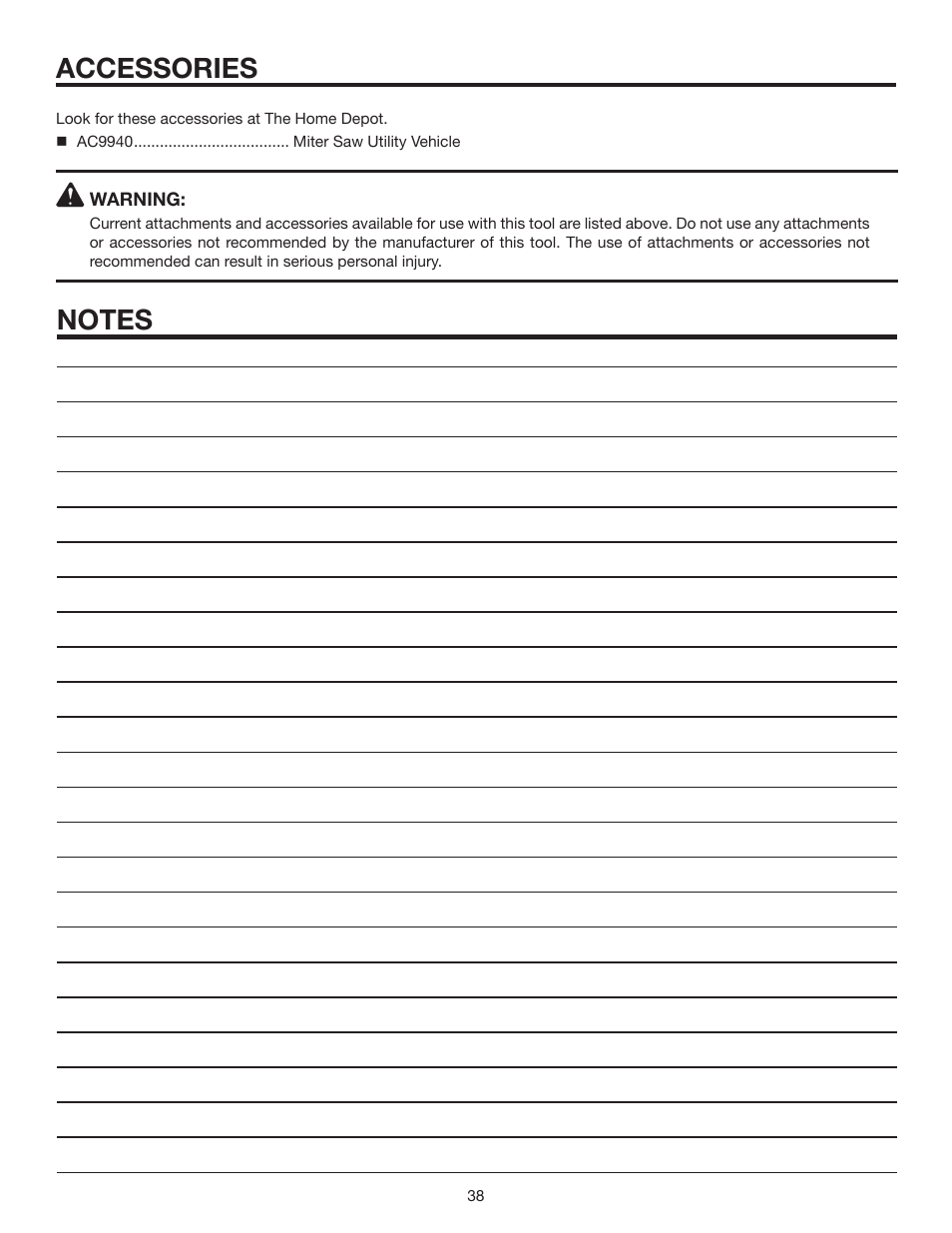 RIDGID MS1290LZ1 User Manual | Page 38 / 40