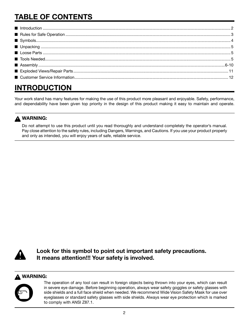 RIDGID TS2400 User Manual | Page 2 / 12