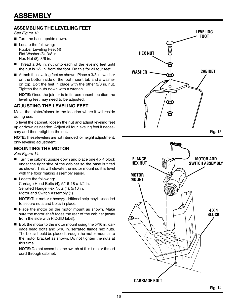 Assembly | RIDGID JP06101 User Manual | Page 16 / 40