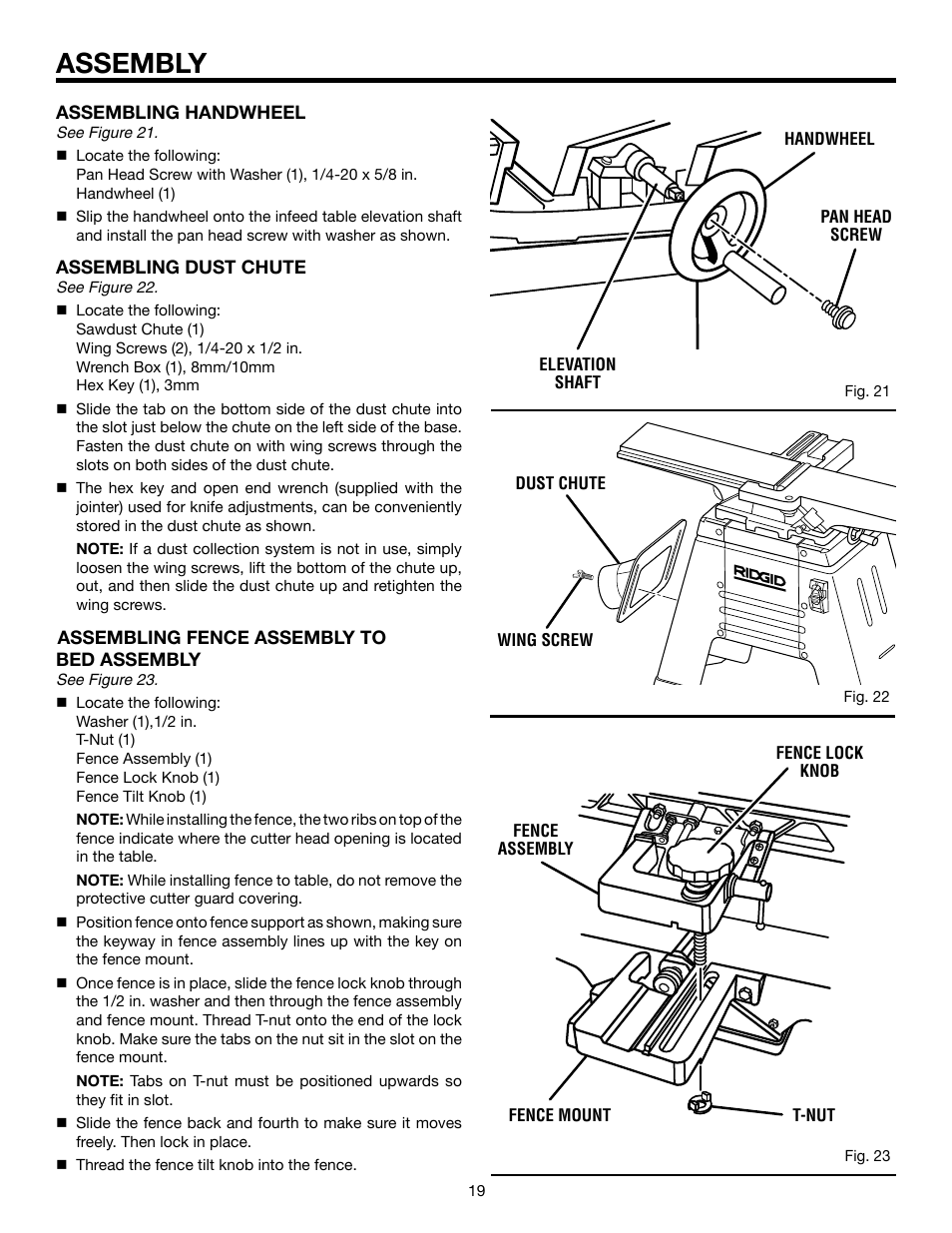 Assembly | RIDGID JP06101 User Manual | Page 19 / 40