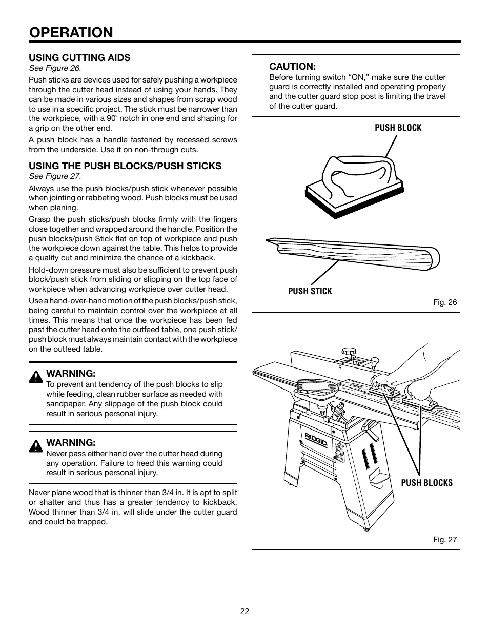 Operation | RIDGID JP06101 User Manual | Page 22 / 40