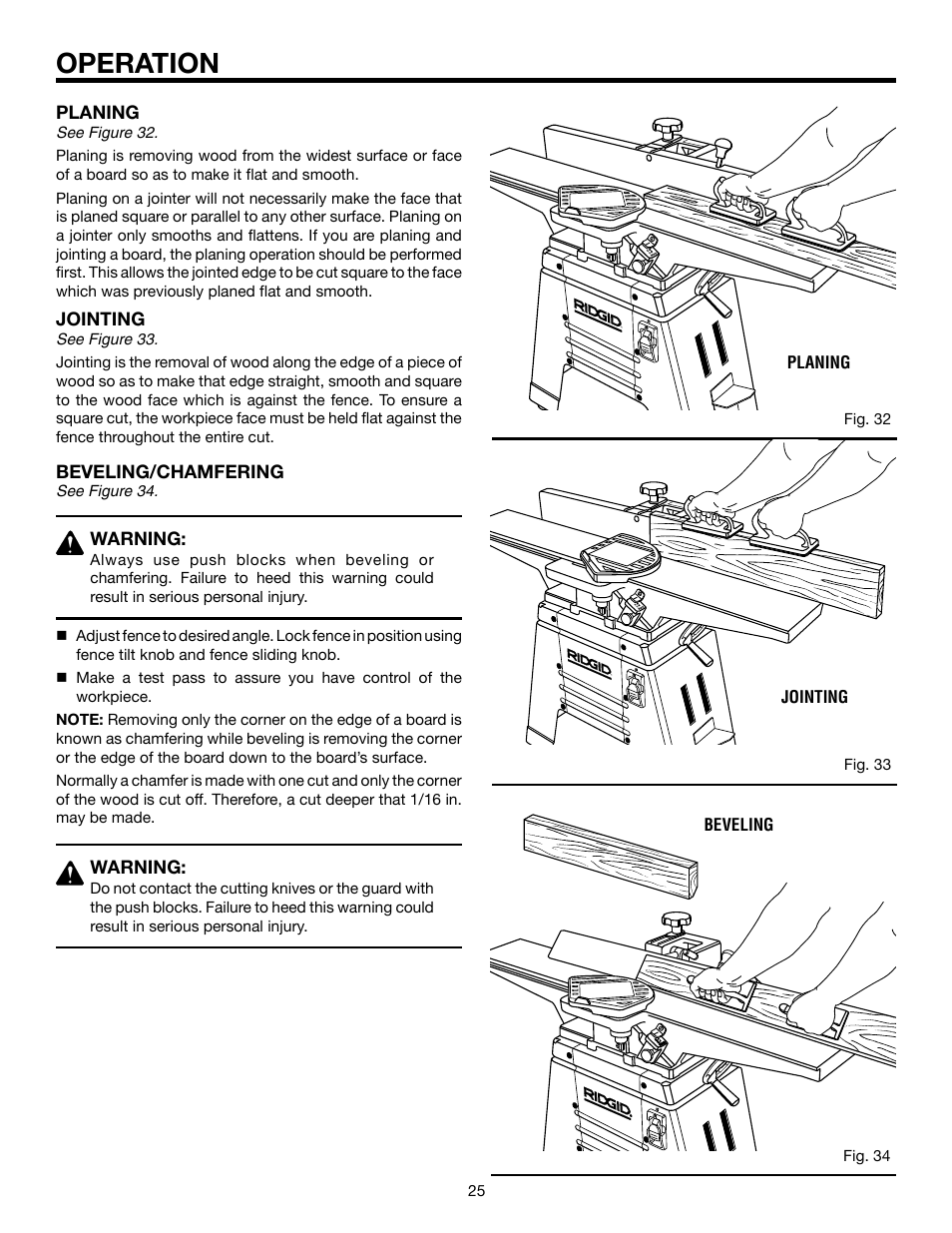 Operation | RIDGID JP06101 User Manual | Page 25 / 40