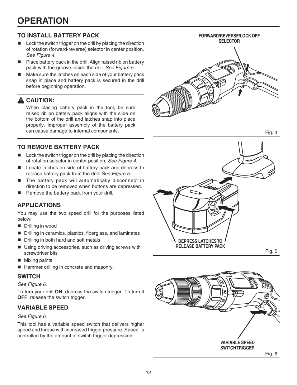 Operation | RIDGID R841151 User Manual | Page 12 / 22