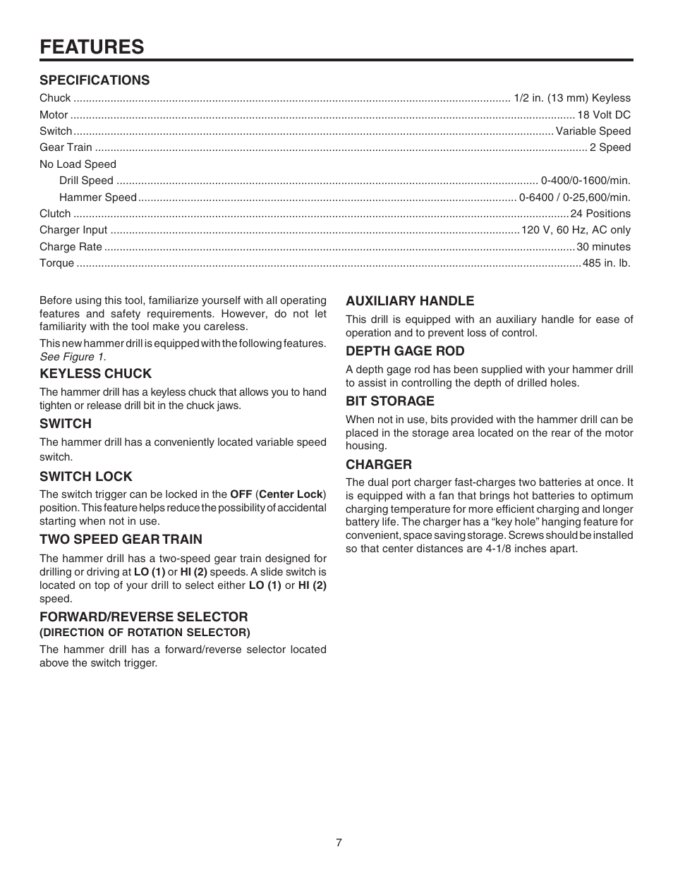 Features | RIDGID R841151 User Manual | Page 7 / 22