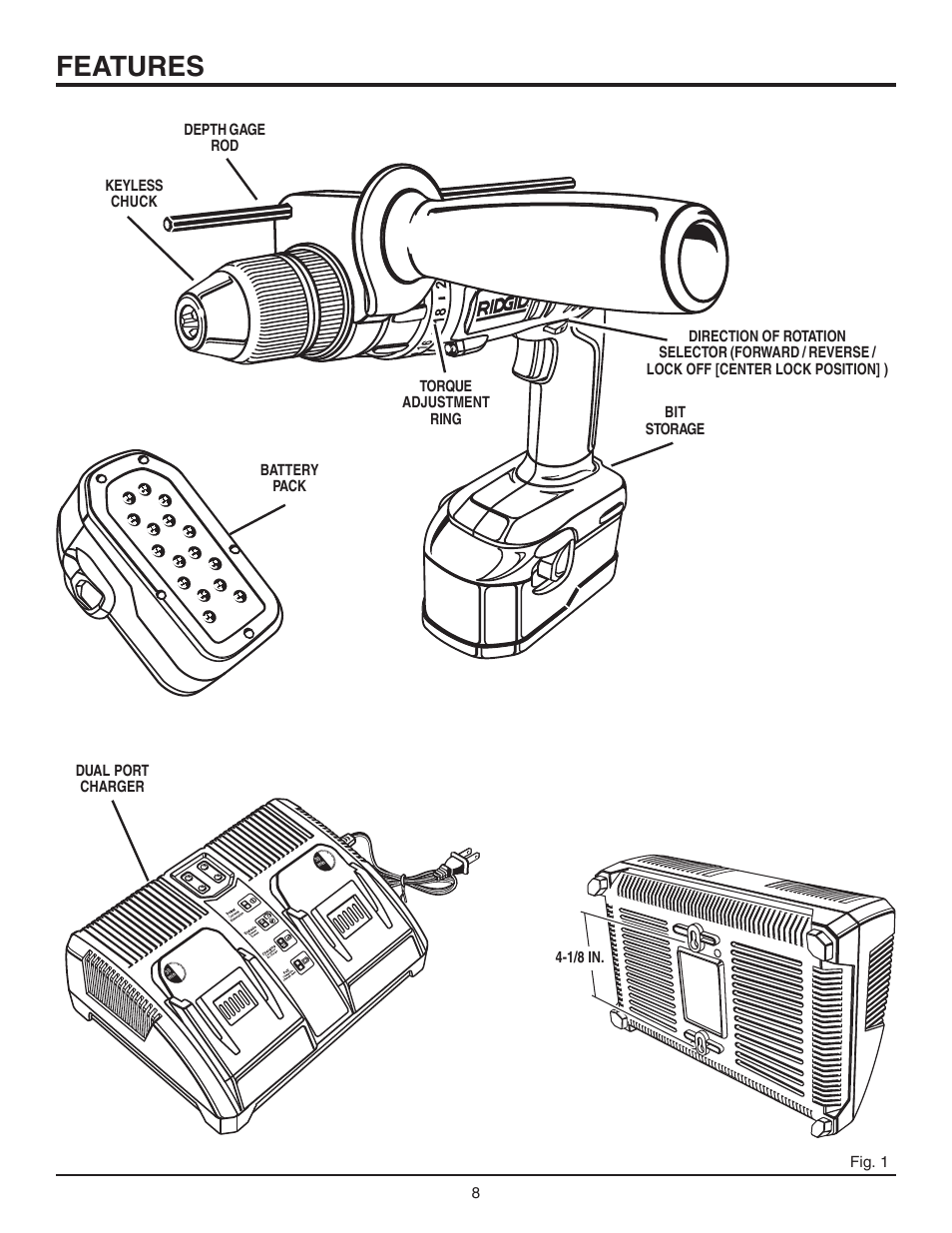 Features | RIDGID R841151 User Manual | Page 8 / 22