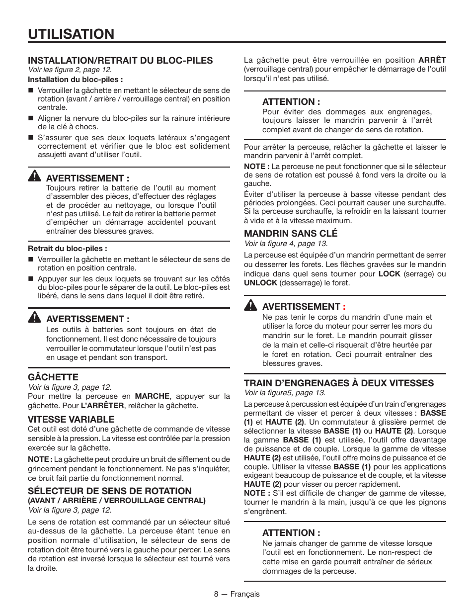 Utilisation | RIDGID R86007 User Manual | Page 17 / 32