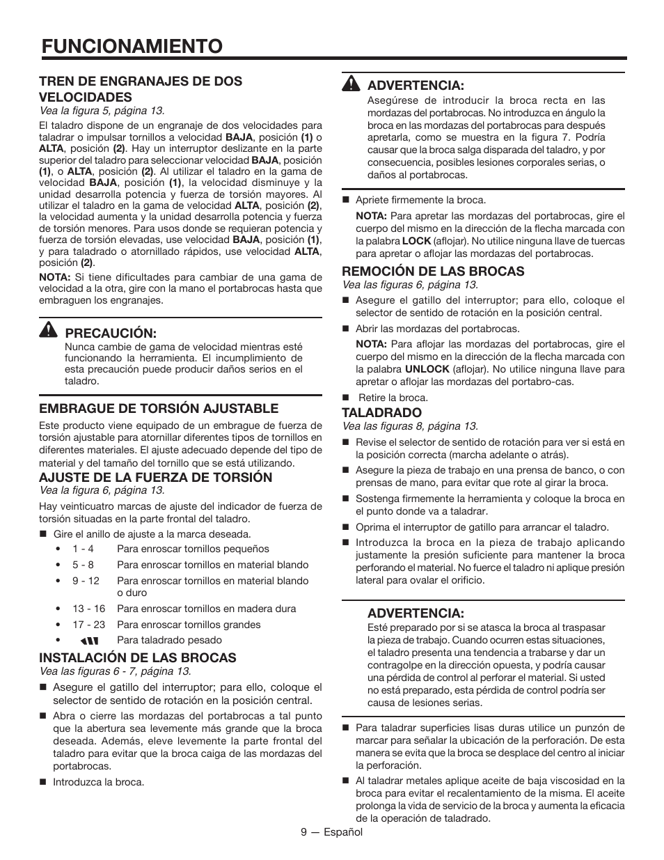 Funcionamiento | RIDGID R86007 User Manual | Page 27 / 32