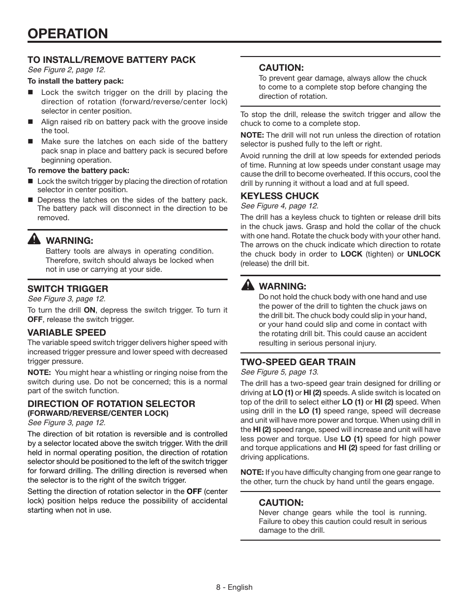 Operation | RIDGID R86007 User Manual | Page 8 / 32