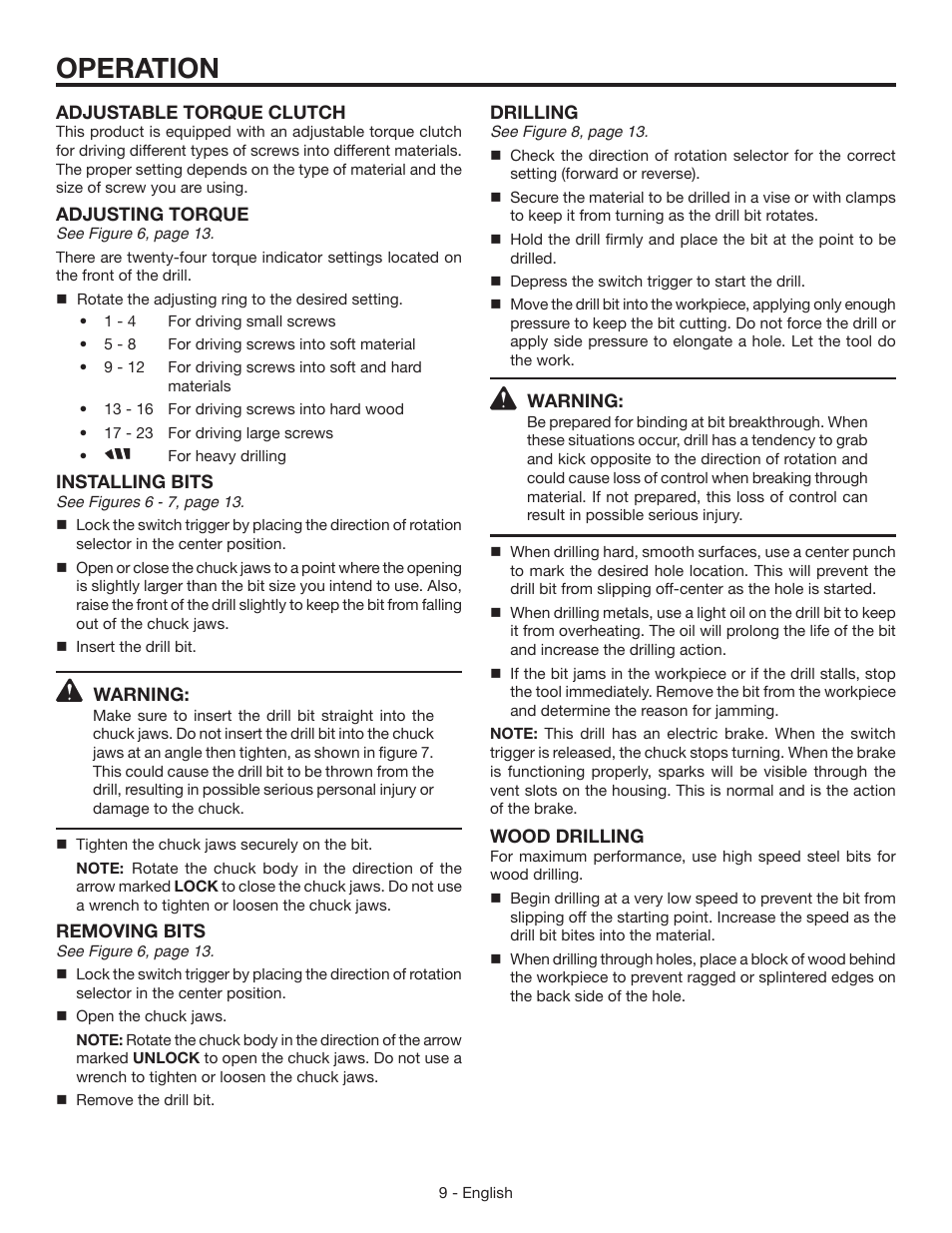 Operation | RIDGID R86007 User Manual | Page 9 / 32