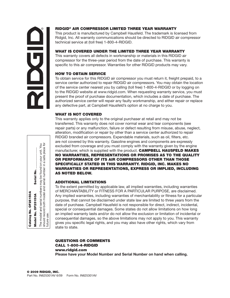 RIDGID OF25150A User Manual | Page 18 / 56