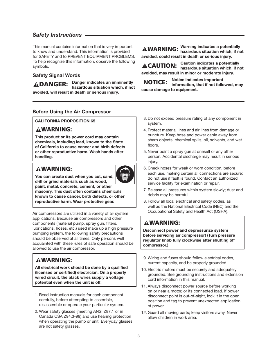 Danger, Caution, Notice | Warning | RIDGID OF25150A User Manual | Page 3 / 56