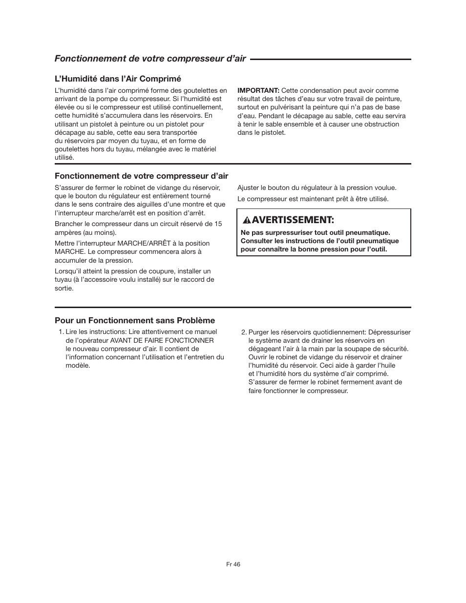 Avertissement | RIDGID OF25150A User Manual | Page 46 / 56
