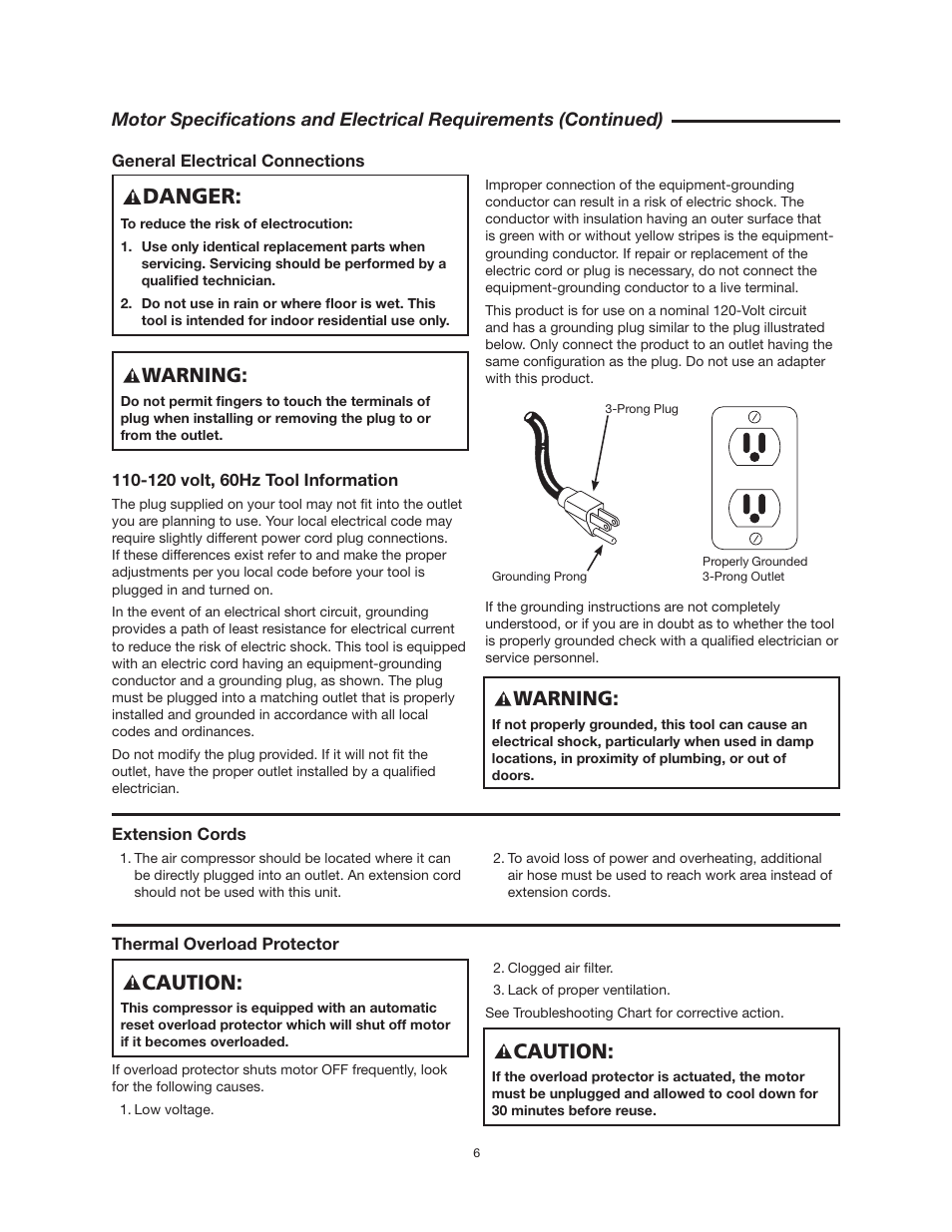 Caution, Danger, Warning | RIDGID OF25150A User Manual | Page 6 / 56