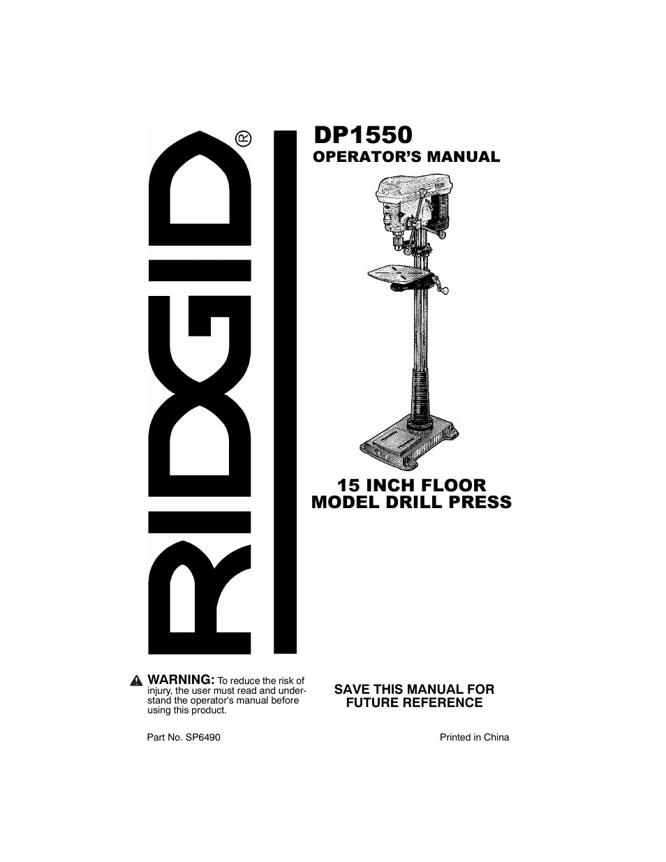 RIDGID SP6490 User Manual | 40 pages