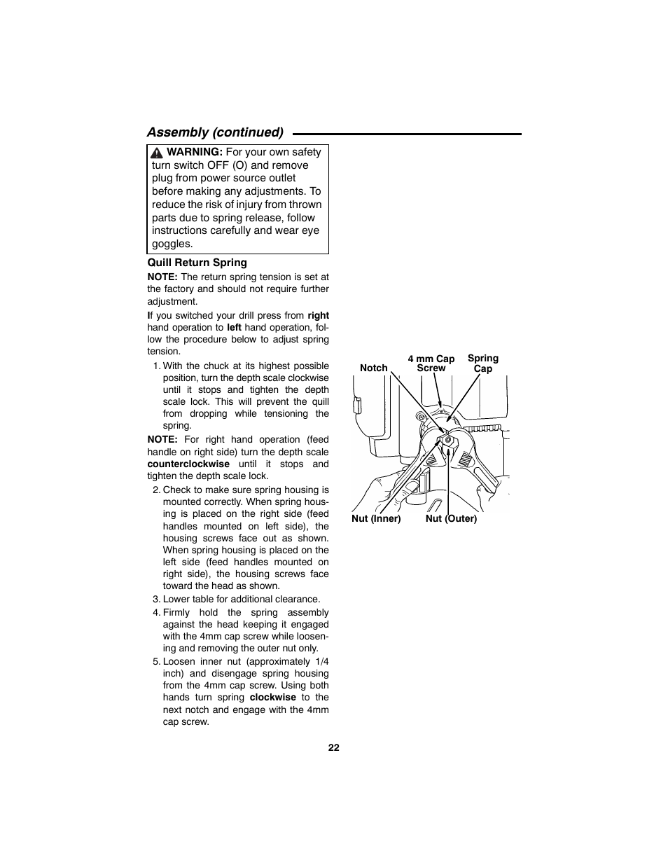 Assembly (continued) | RIDGID SP6490 User Manual | Page 22 / 40