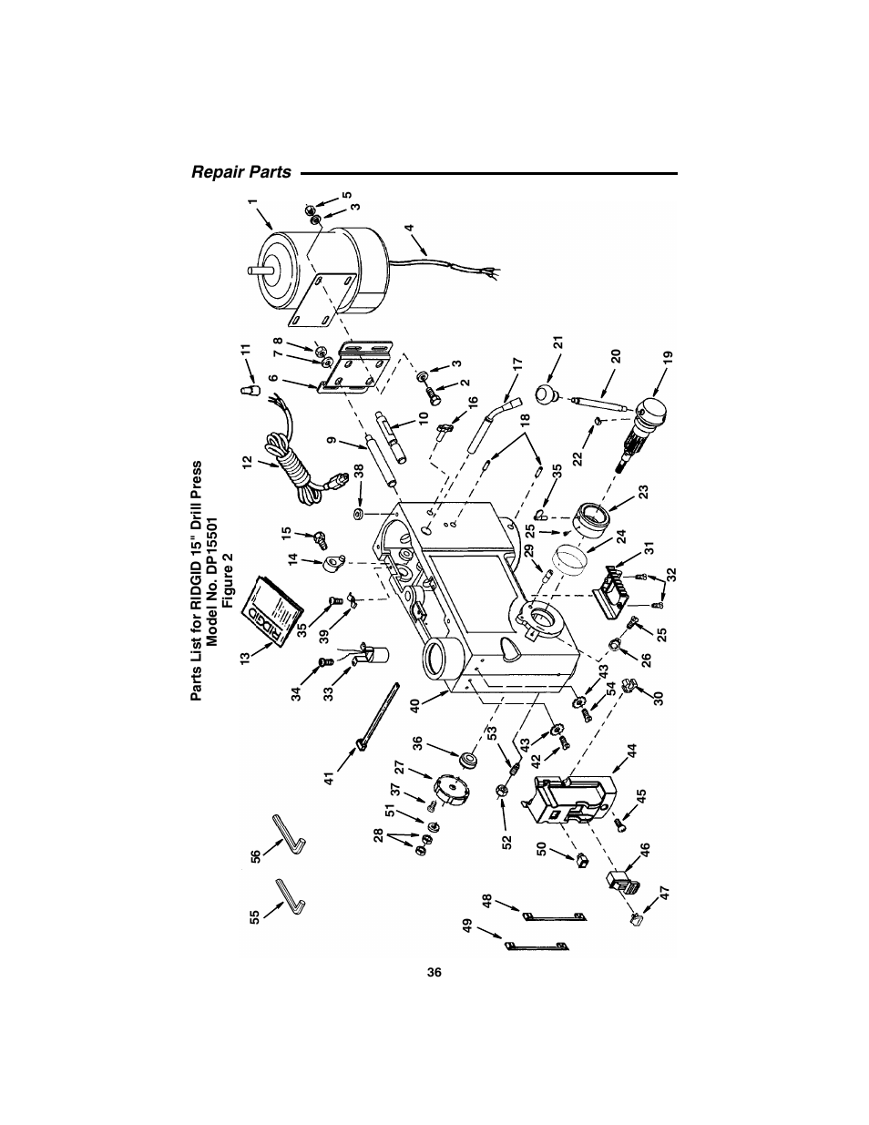 Repair parts | RIDGID SP6490 User Manual | Page 36 / 40