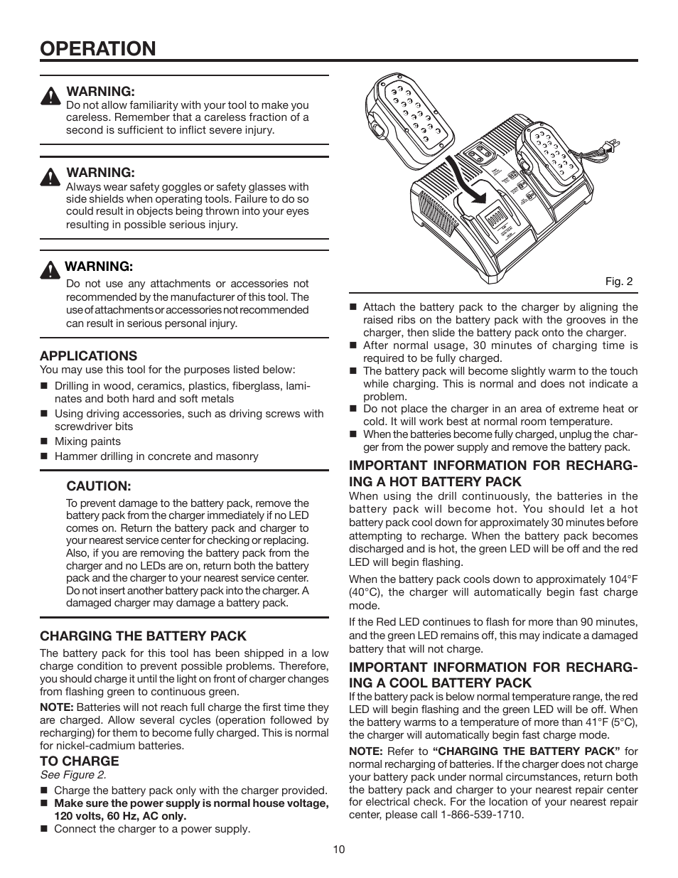 Operation | RIDGID R8411501 User Manual | Page 10 / 22