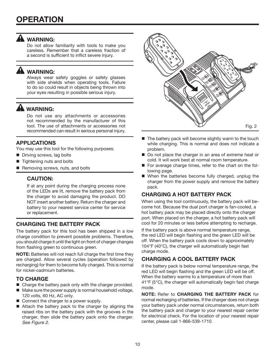 Operation | RIDGID R842301 User Manual | Page 10 / 18