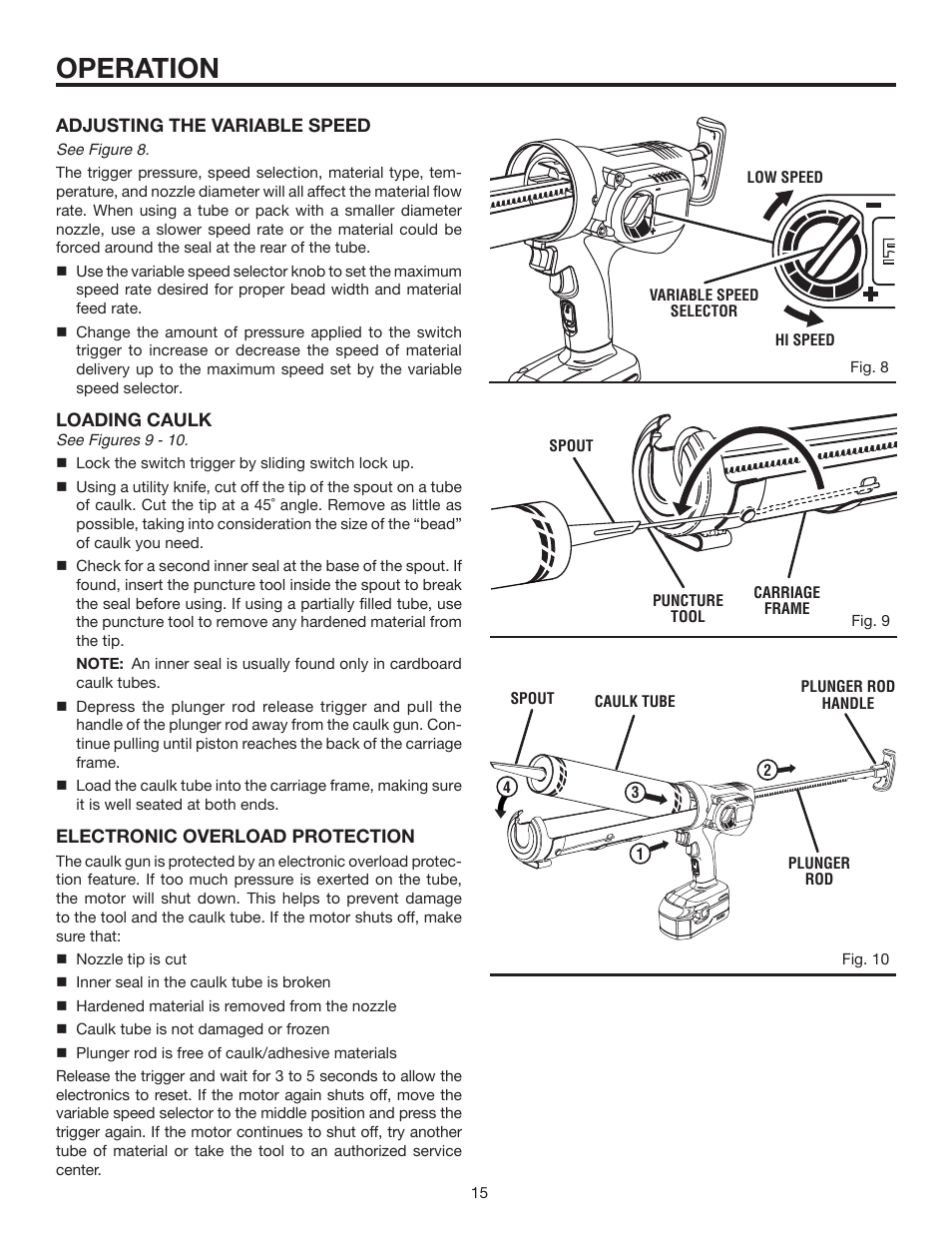 Operation | RIDGID R8804 User Manual | Page 15 / 20