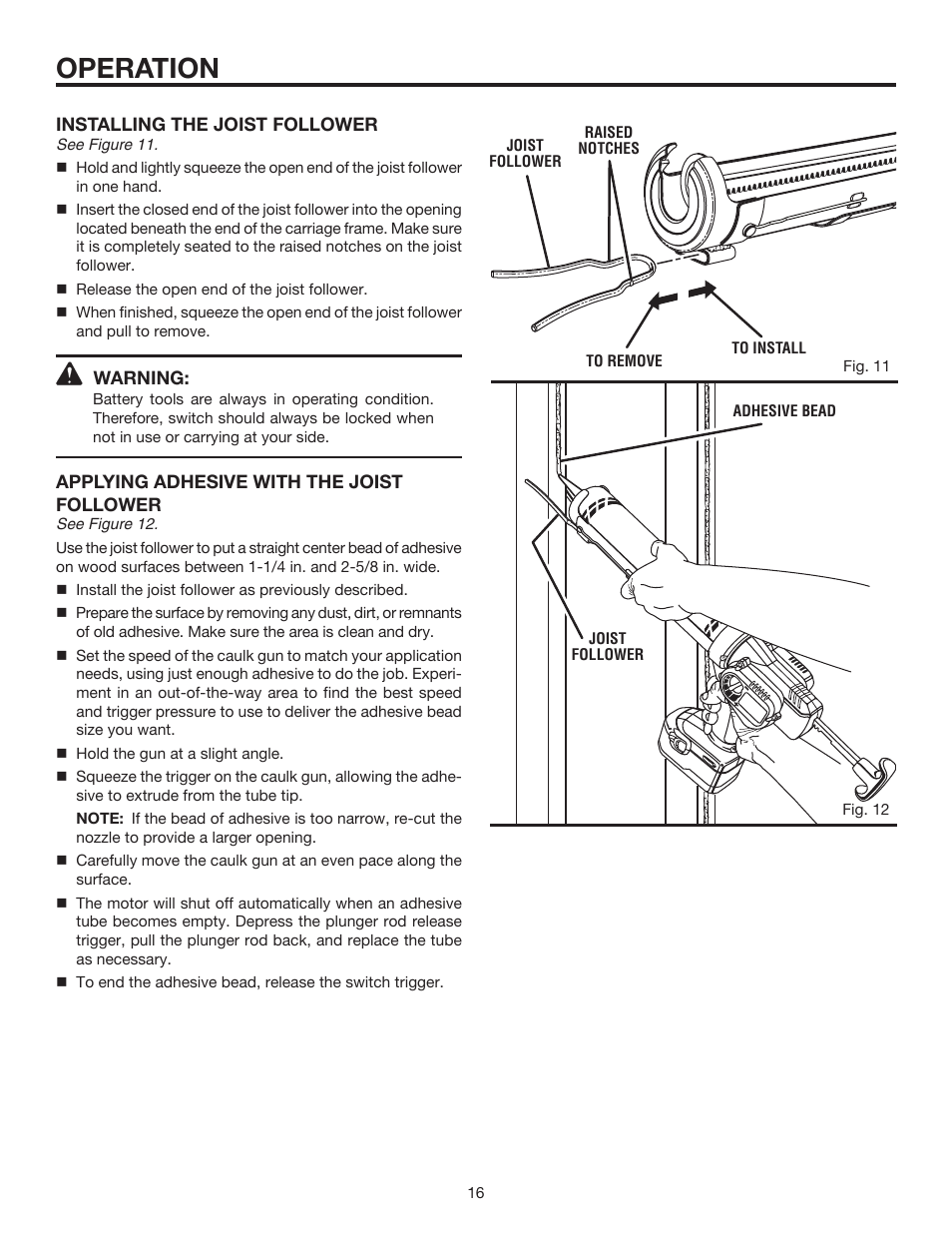 Operation | RIDGID R8804 User Manual | Page 16 / 20