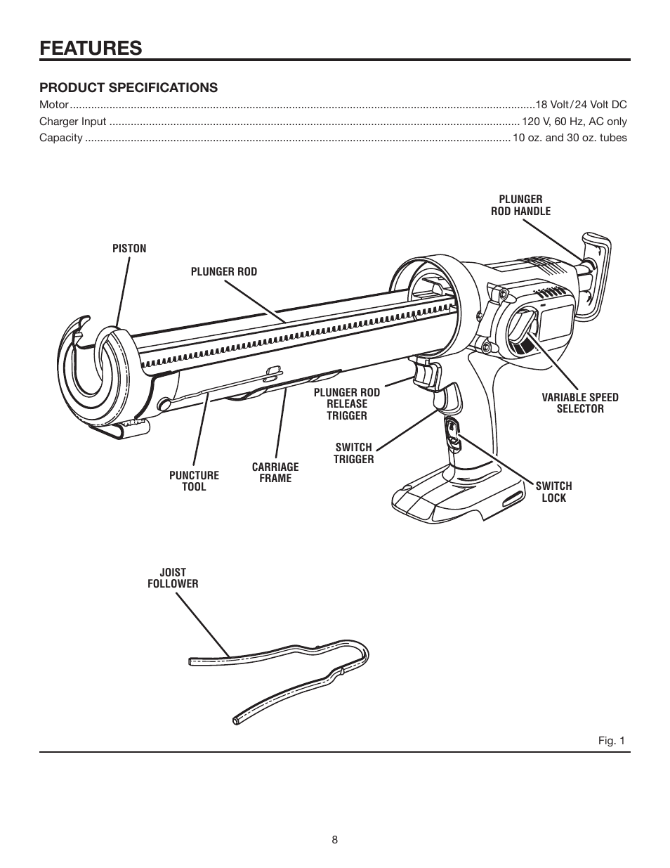 Features | RIDGID R8804 User Manual | Page 8 / 20