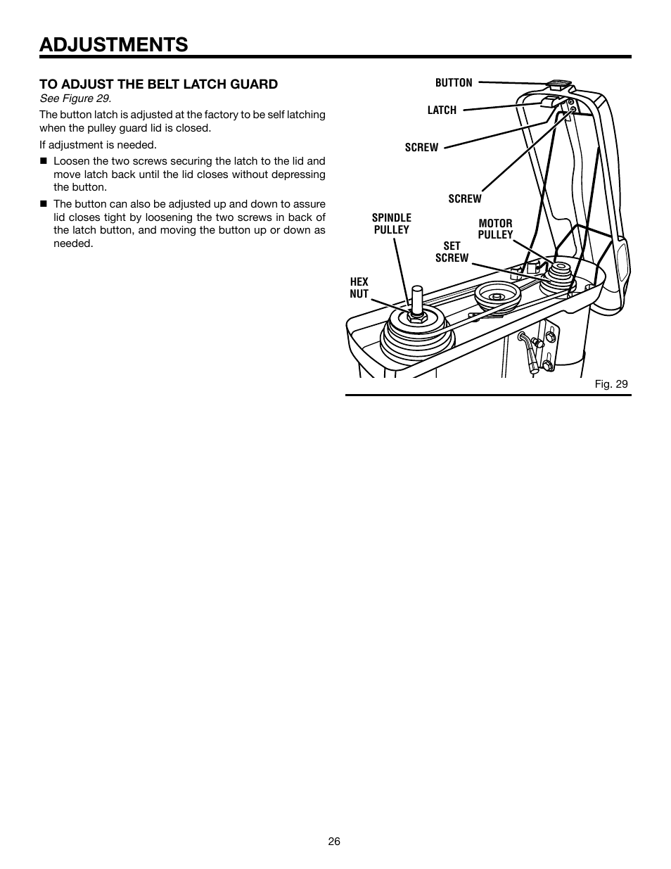 Adjustments | RIDGID DP15501 User Manual | Page 26 / 32