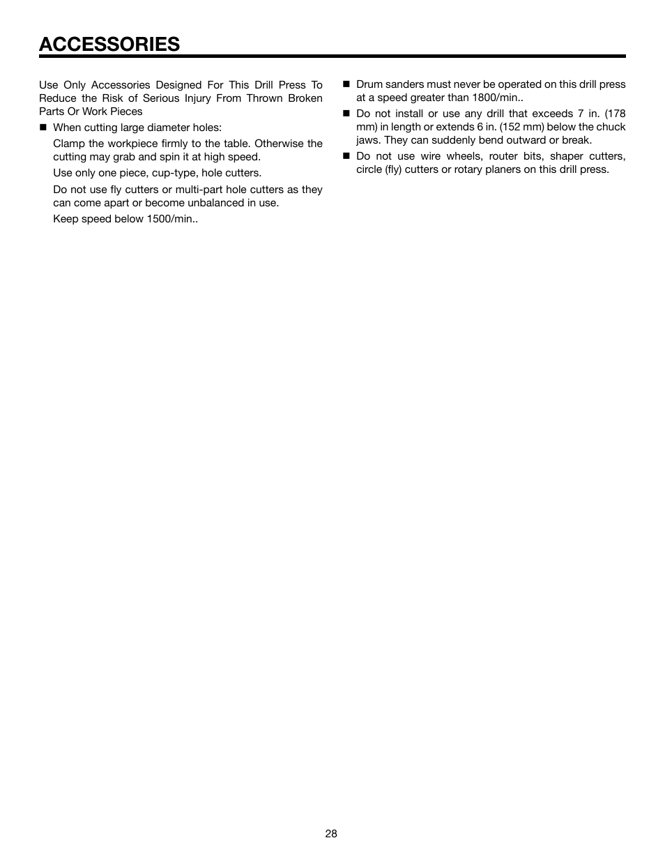 Accessories | RIDGID DP15501 User Manual | Page 28 / 32