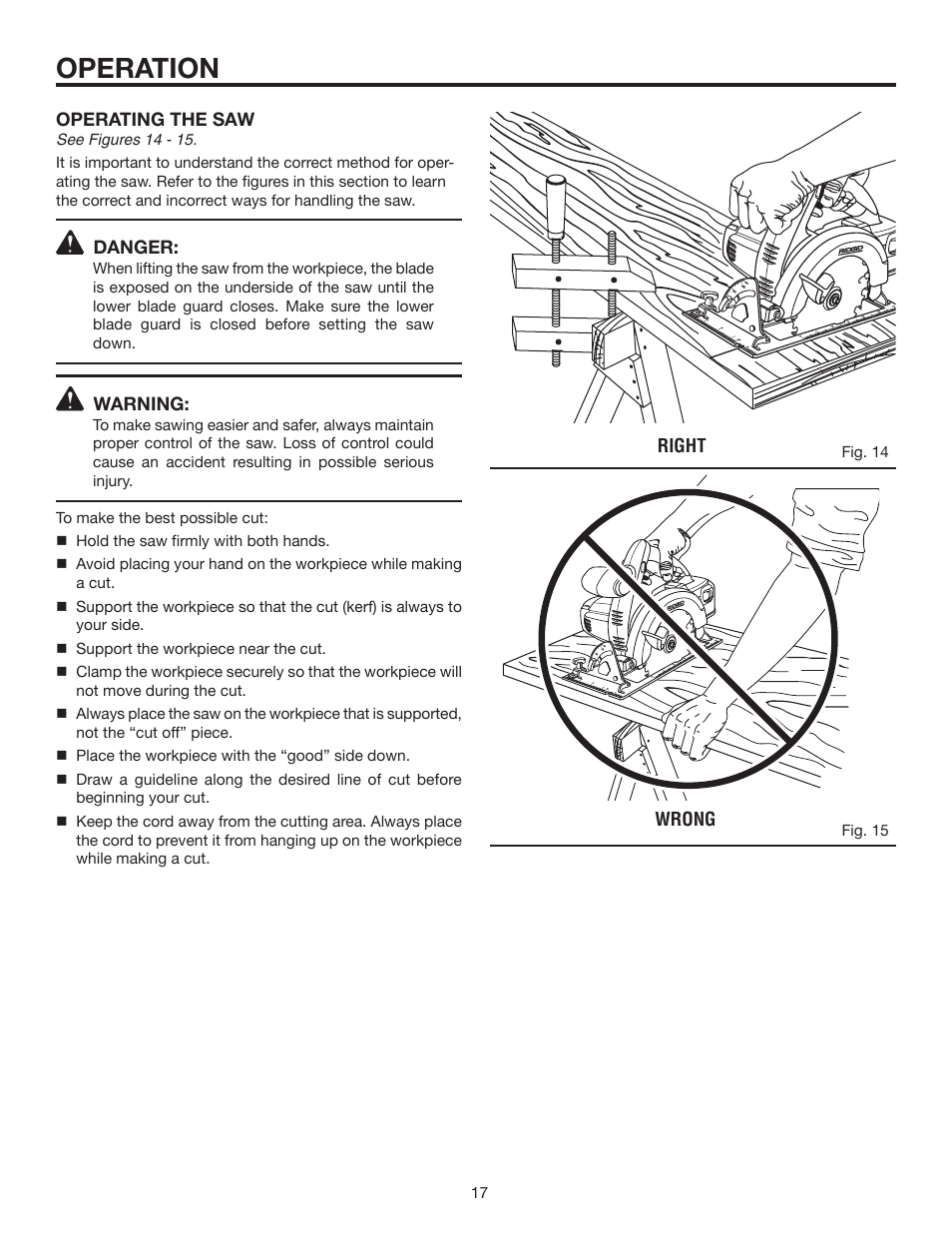 Operation | RIDGID R8452 User Manual | Page 17 / 24