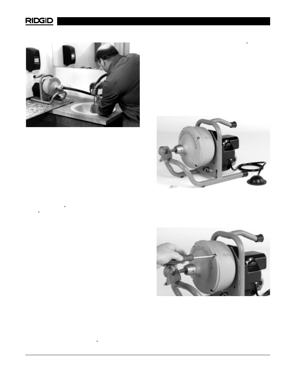 Special procedures | RIDGID Drain Cleaner K-40 User Manual | Page 13 / 51