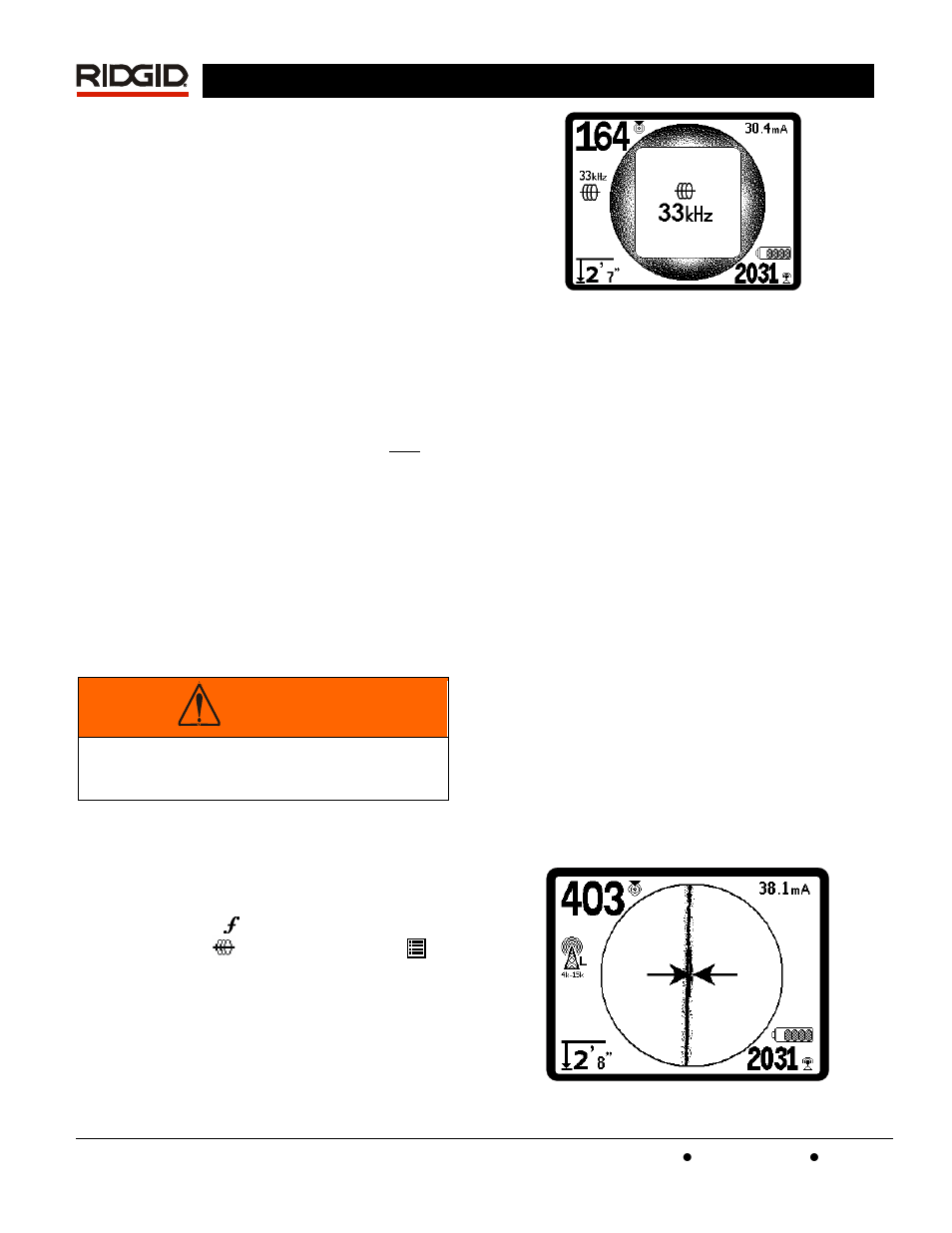 Warning | RIDGID SR-60 User Manual | Page 16 / 51