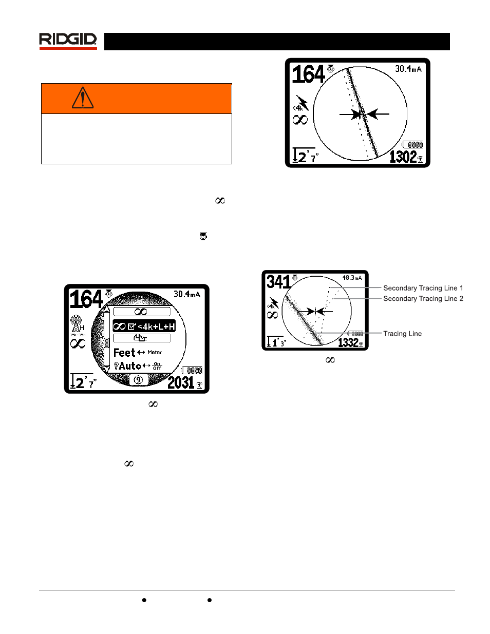 Warning, Omniseek locating | RIDGID SR-60 User Manual | Page 23 / 51