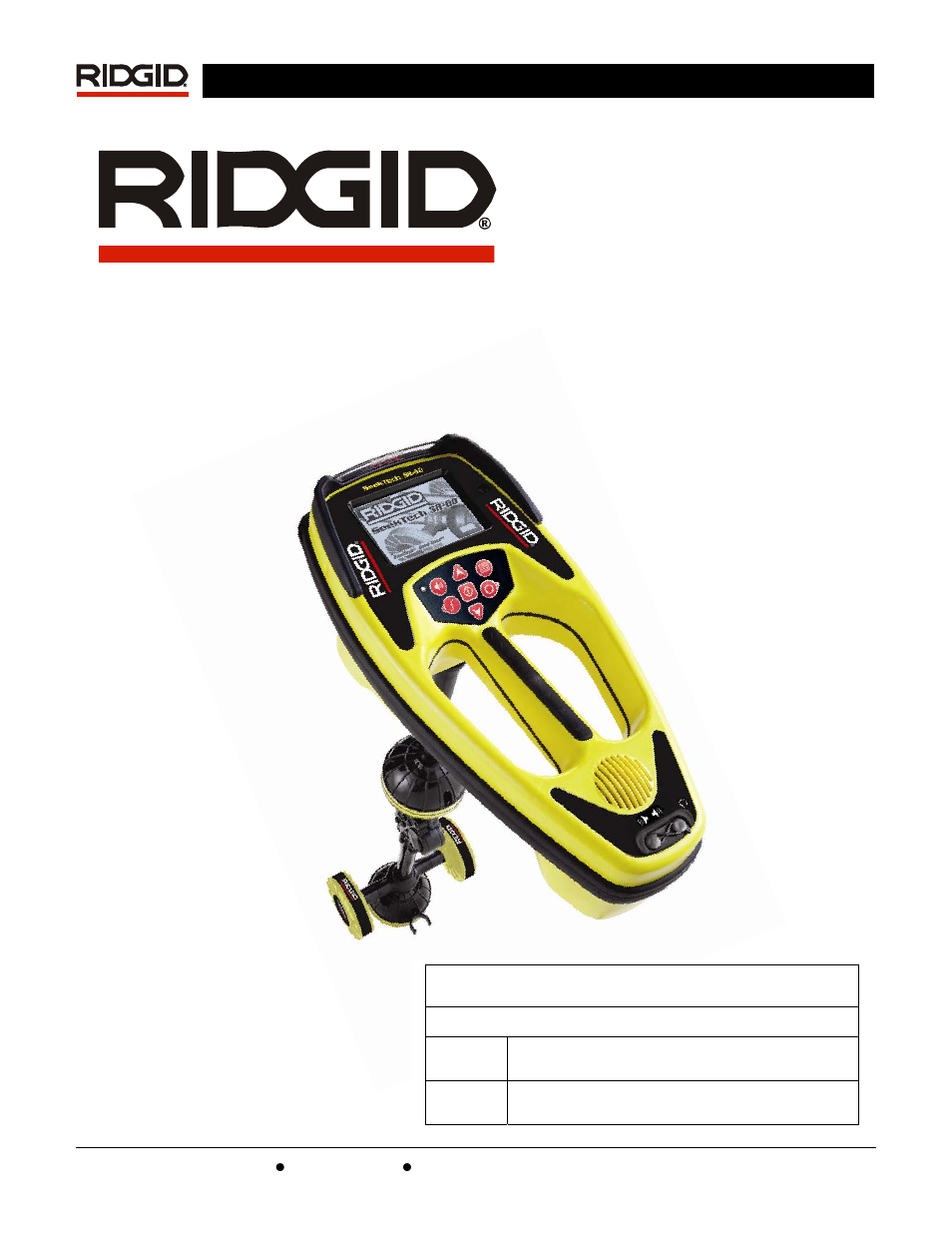 Seektech, Sr-60, Pipe, cable and sonde locator | RIDGID SR-60 User Manual | Page 3 / 51