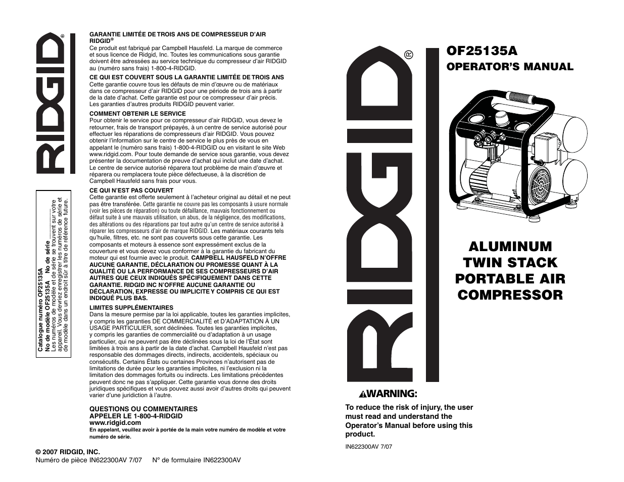 RIDGID RIGID OF25135A User Manual | 36 pages