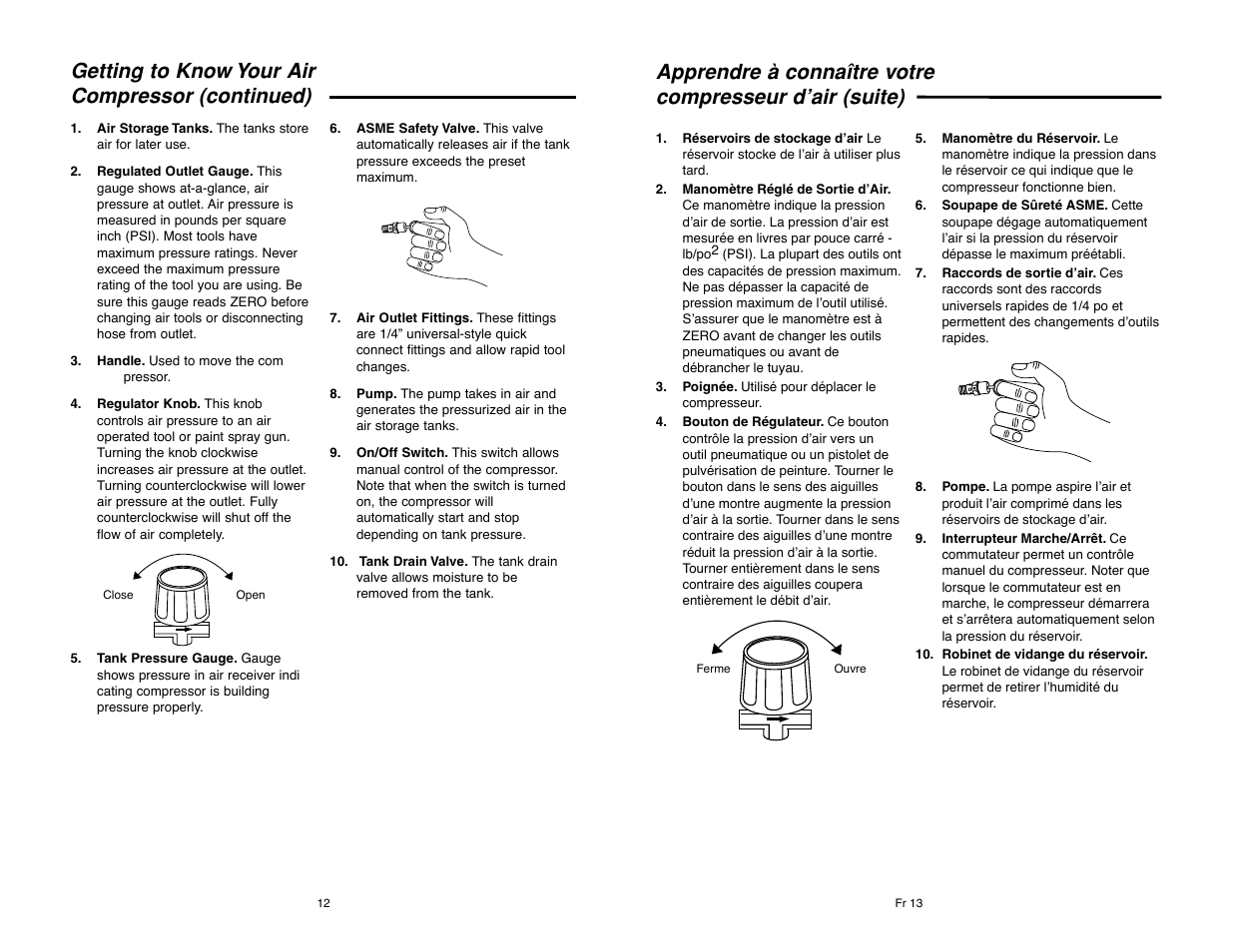 Getting to know your air compressor (continued) | RIDGID RIGID OF25135A User Manual | Page 12 / 36