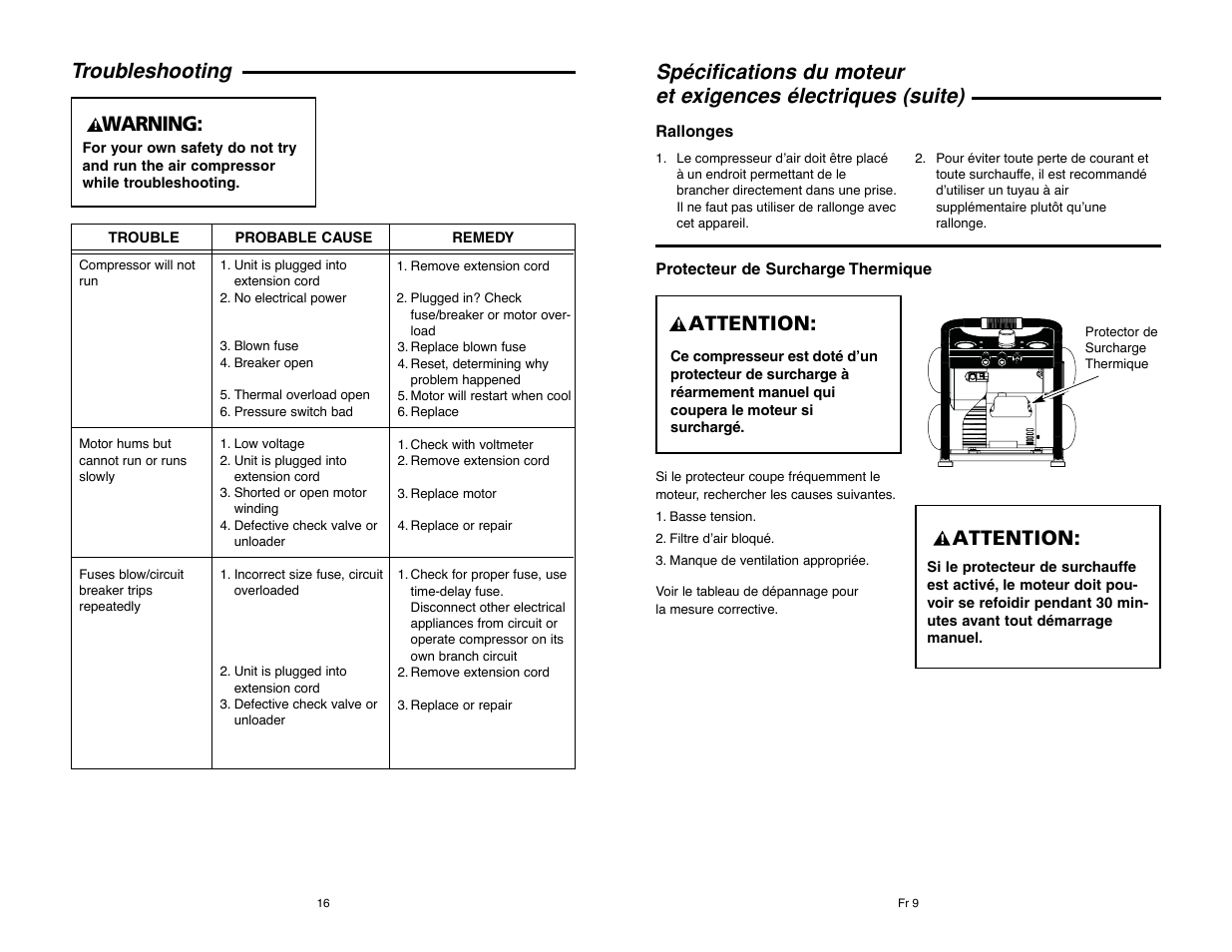 Attention, Troubleshooting, Warning | RIDGID RIGID OF25135A User Manual | Page 16 / 36