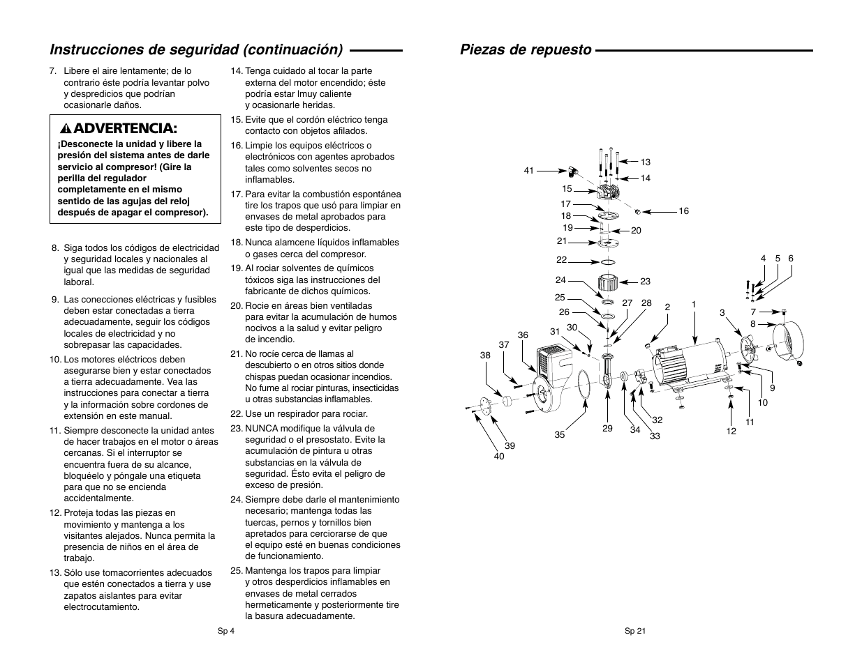 Piezas de repuesto, Instrucciones de seguridad (continuación), Advertencia | RIDGID RIGID OF25135A User Manual | Page 28 / 36