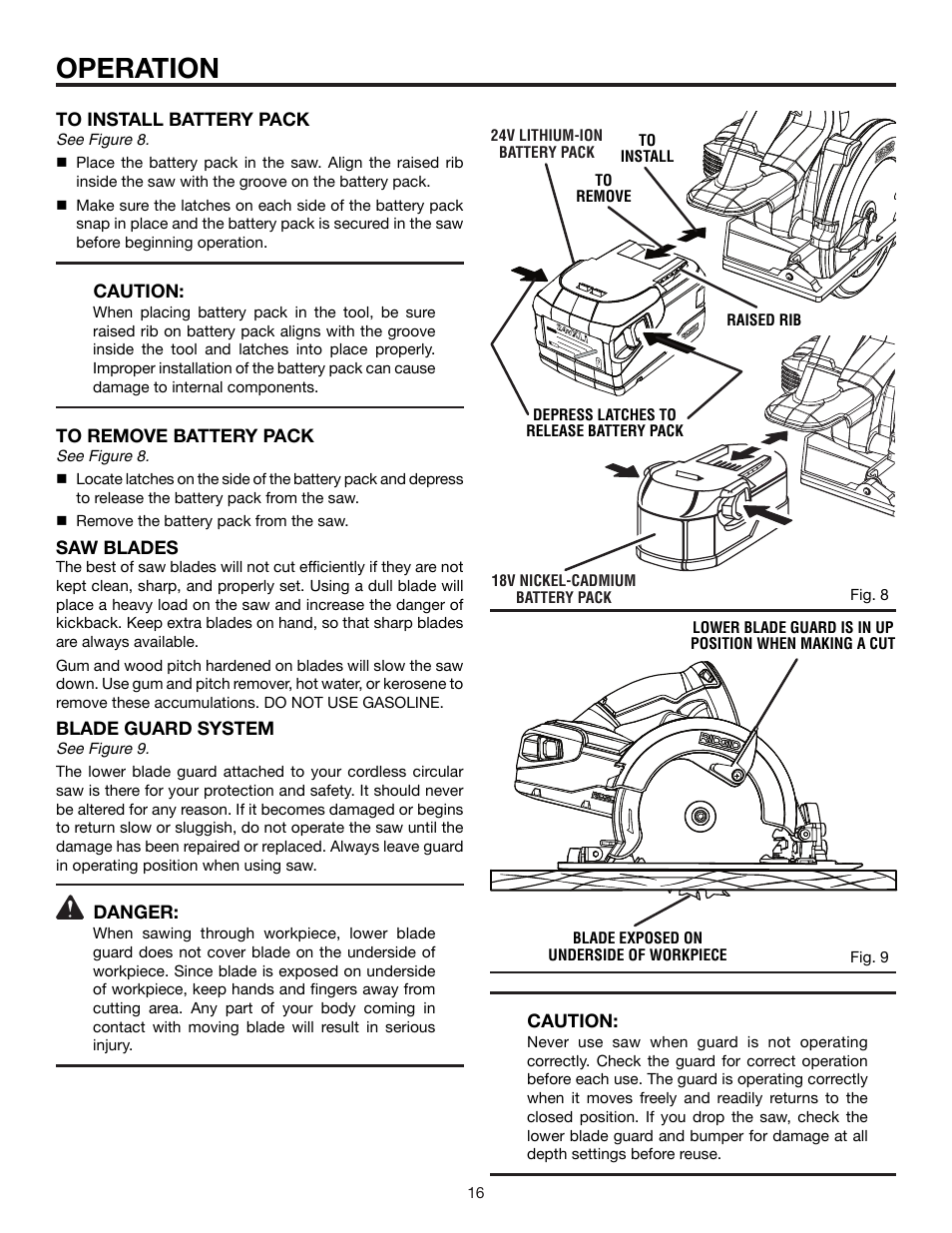 Operation | RIDGID MaxSelect R885 User Manual | Page 16 / 26