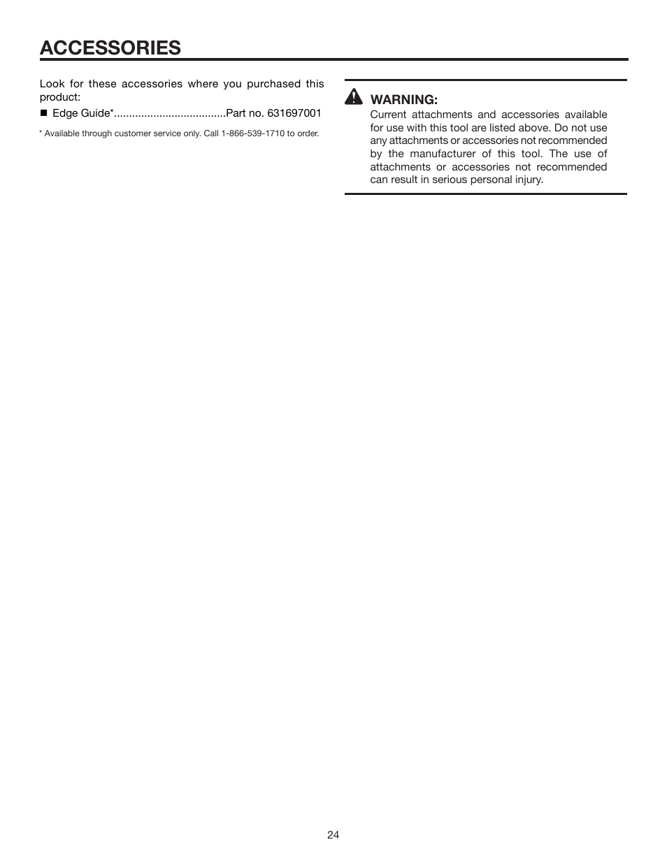 Accessories | RIDGID MaxSelect R885 User Manual | Page 24 / 26